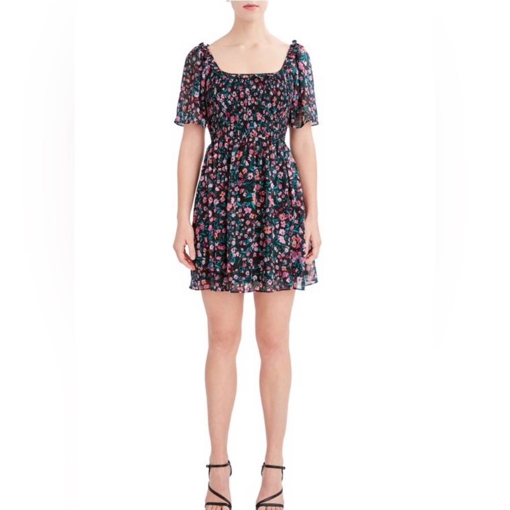 BCBG Paris Women's Juniors Smocked Bodice Dress